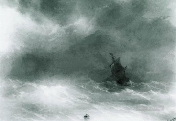 strong wind 1856 Romantic Ivan Aivazovsky Russian Oil Paintings